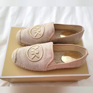 Michael Kors Cream Espadrille Flats with Signature Logo